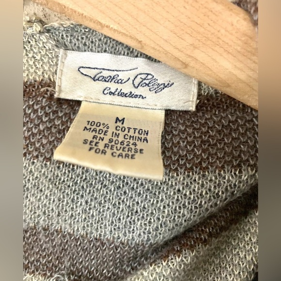 Tasha Polizzi Hoodie Cape Open Cardigan Blue Brown Medium Western Aztec 4T - Picture 3 of 4